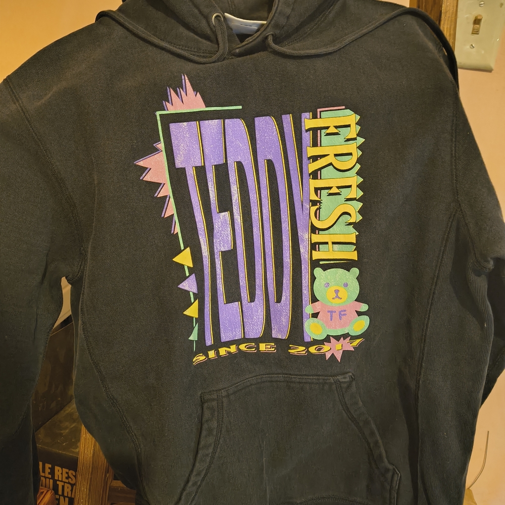 Teddy Fresh Black Hoodie with Vibrant Graphic